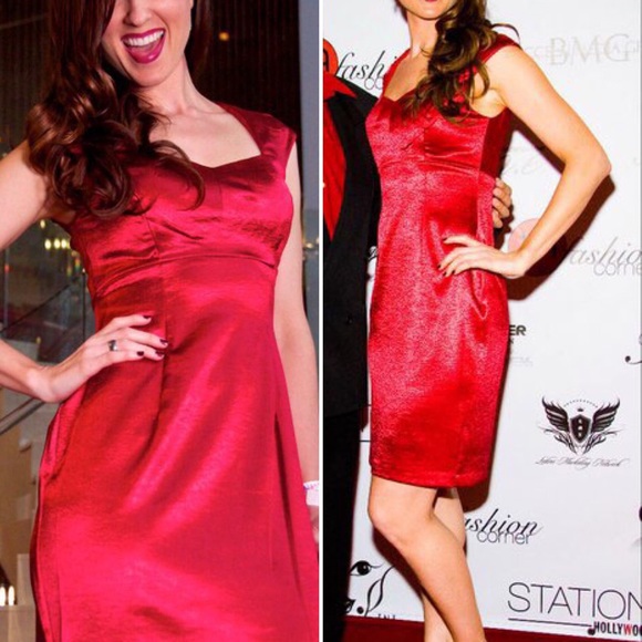 Worn once * Head Turner! Red Sweetheart Dress - Picture 5 of 7